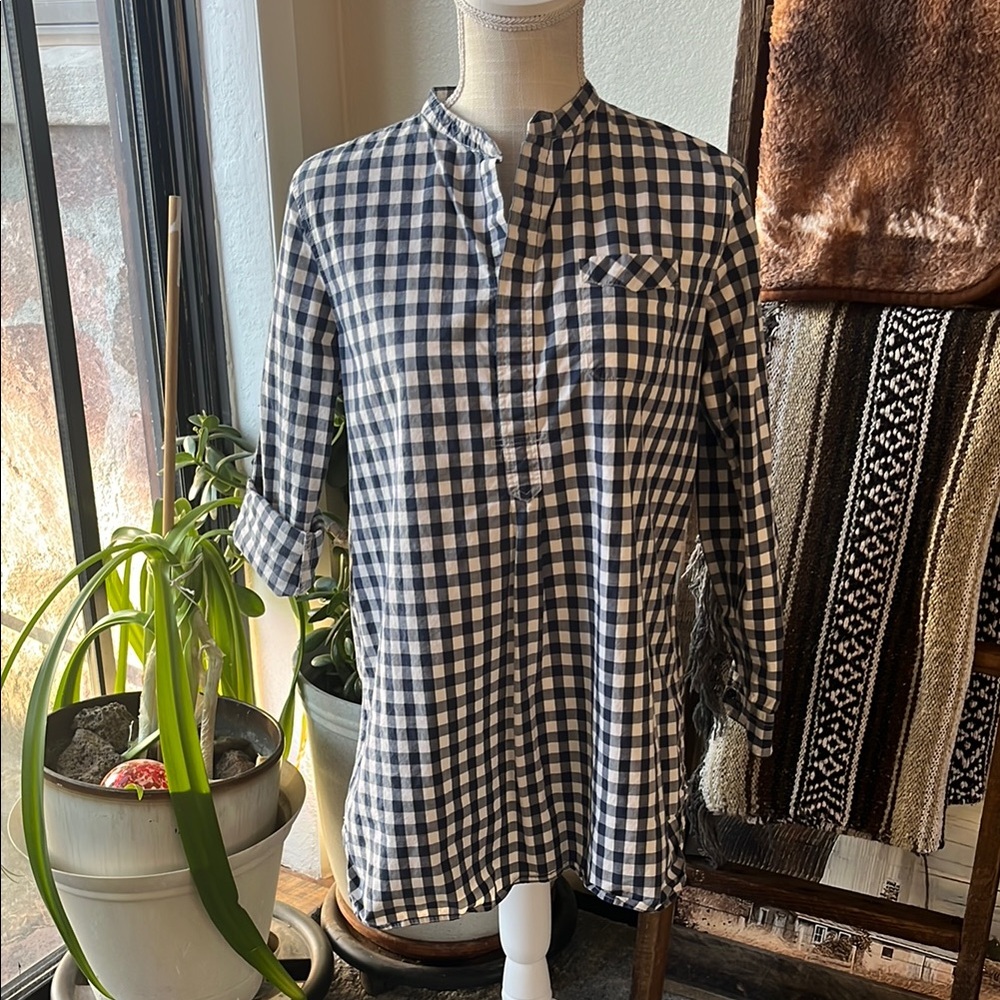 HERITAGE1981 - Checkered Blue & White Tunic - Size Small
